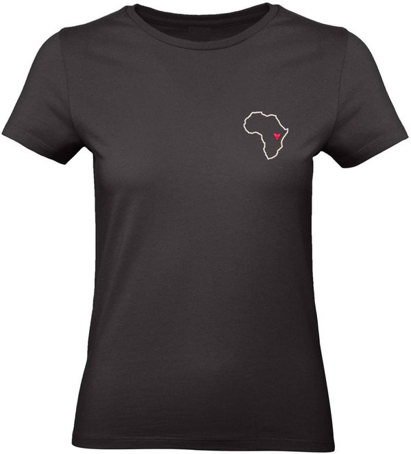 Faires besticktes Damen T-Shirt Afrika